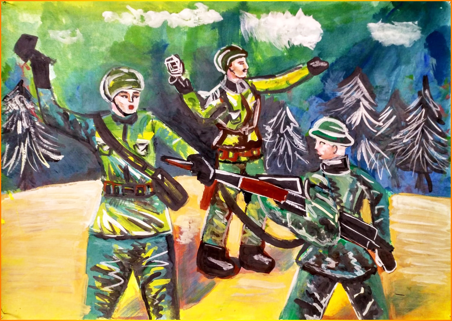 Выставка детского рисунка посвященная дню защитника отечества
